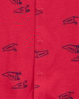 Product image 2 of Baby Printed Short-Sleeve Romper - Red