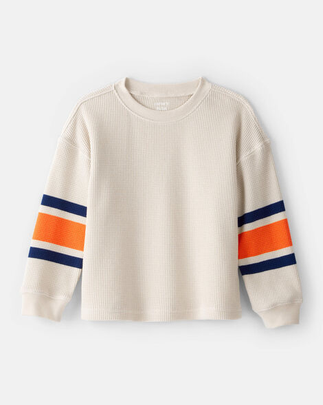 toddler boy thermal long-sleeve t-shirt - orange/tan