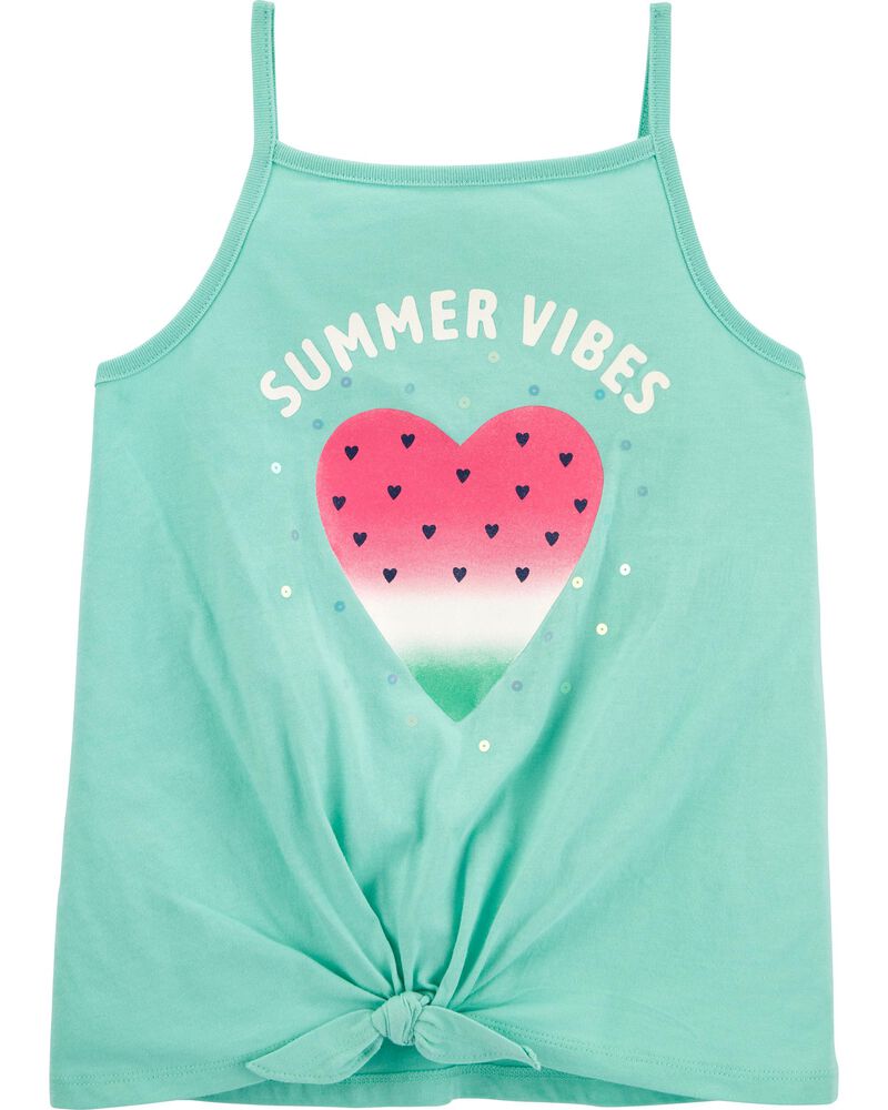 Summer Vibes Strawberry Tie Front Tank Carters Com
