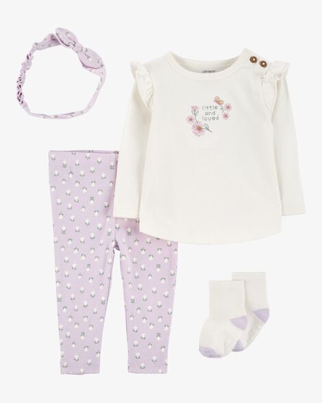  Product image 1 of Baby 4-Piece Floral Outfit Set