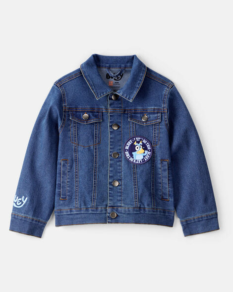 toddler bluey denim jacket - medium wash