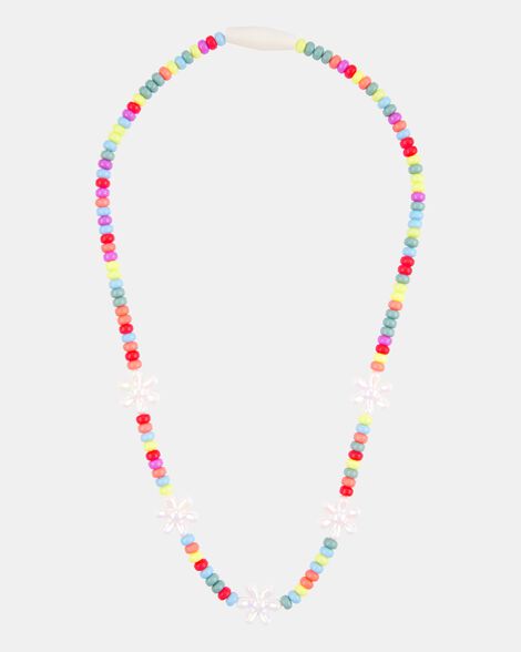 girls flower beaded necklace