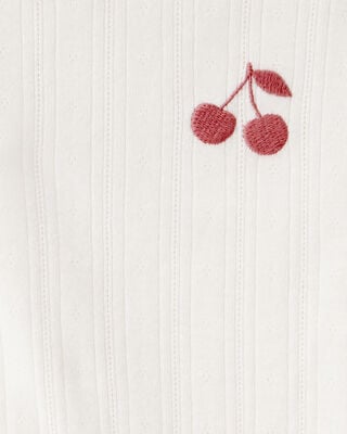 Product image 2 of Kid Cherry Embroidered Long-Sleeve Top - Ivory