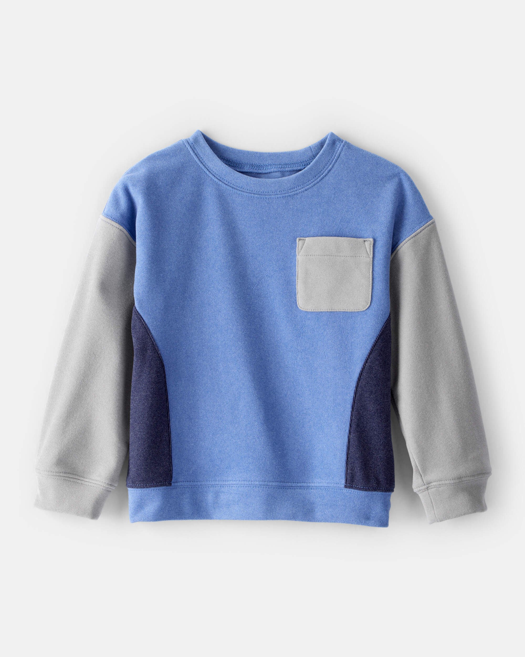 Toddler Boy Colorblock Long-Sleeve Pullover Sweatshirt
