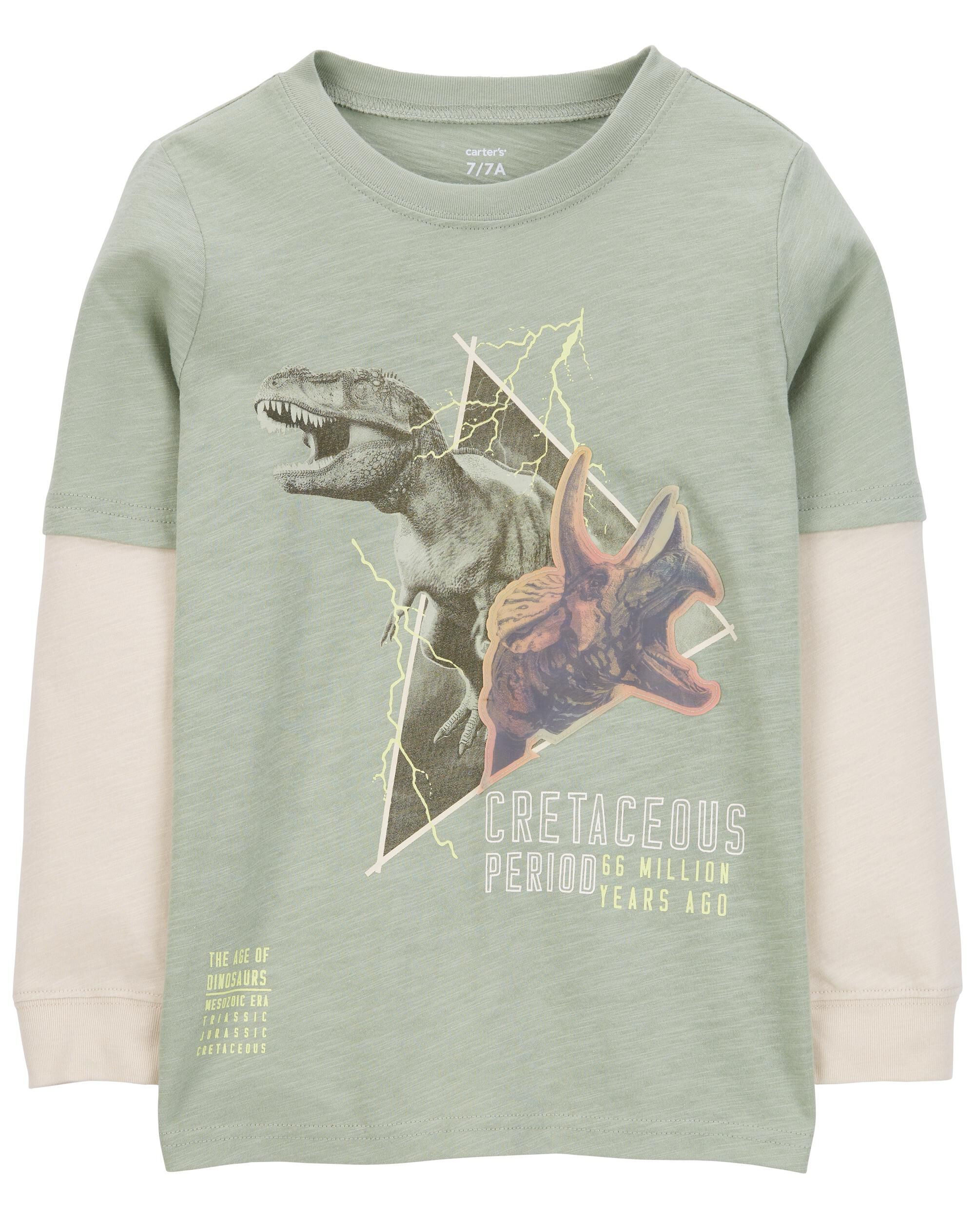 Kid Dinosaur Foil Long-Sleeve Tee - Green - Carter's | Carter's