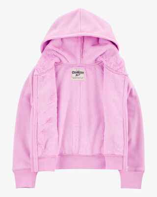 Product image 2 of Kid Fleece-Lined Zip-Up Jacket - Pink