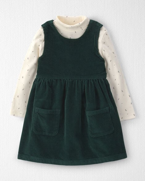 Toddler Girl 2-Piece Organic Cotton Corduroy Jumper Set