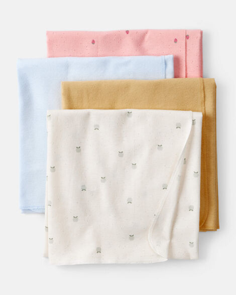 baby girl 4-pack fruit print receiving blankets