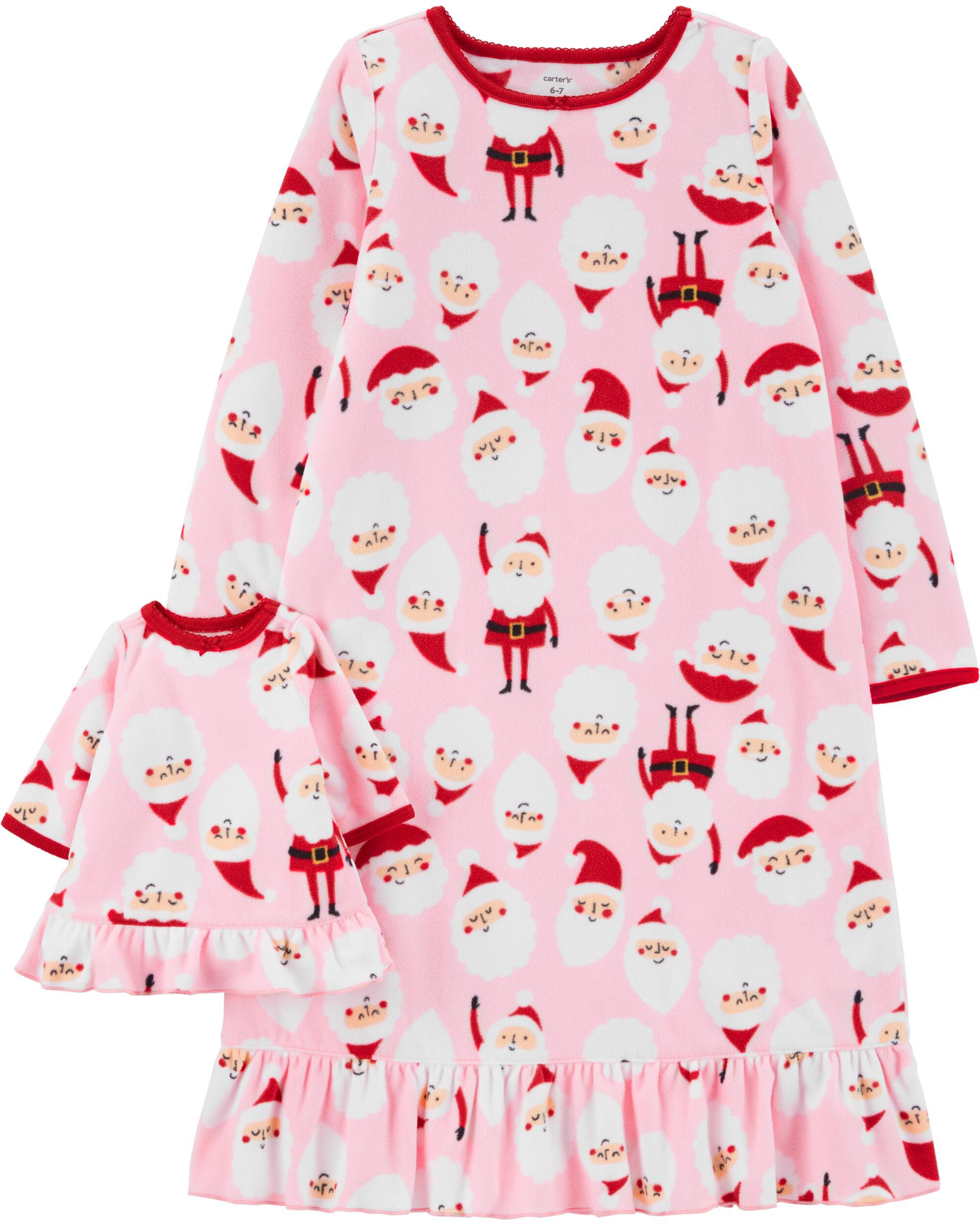 girl and doll nightgown set