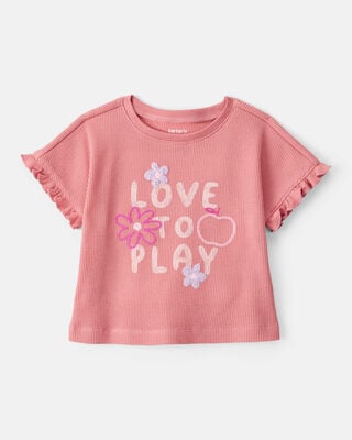 Product image 1 of Baby Girl Love To Play Short-Sleeve Graphic Tee - Pink