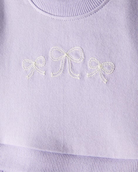 Product image 3 of Baby Girl Bow Print Tulle Cotton Dress - Purple