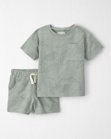 Toddler Boy 2-Piece Top & Short Set Made with Organic Cotton in Sienna Breeze