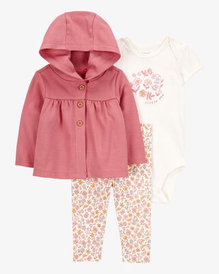 Product image 1 of Baby 3-Piece Little Cardigan Set - Pink