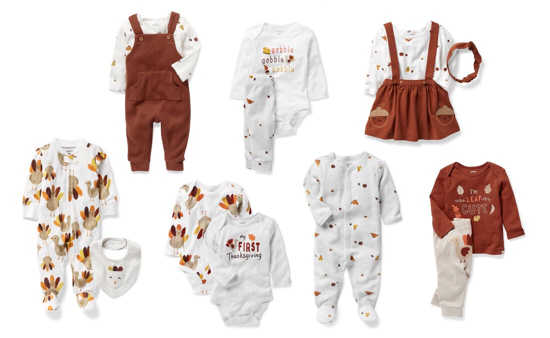 Brown/White Baby 3-Piece Thanksgiving Outfit Set | Carters.com