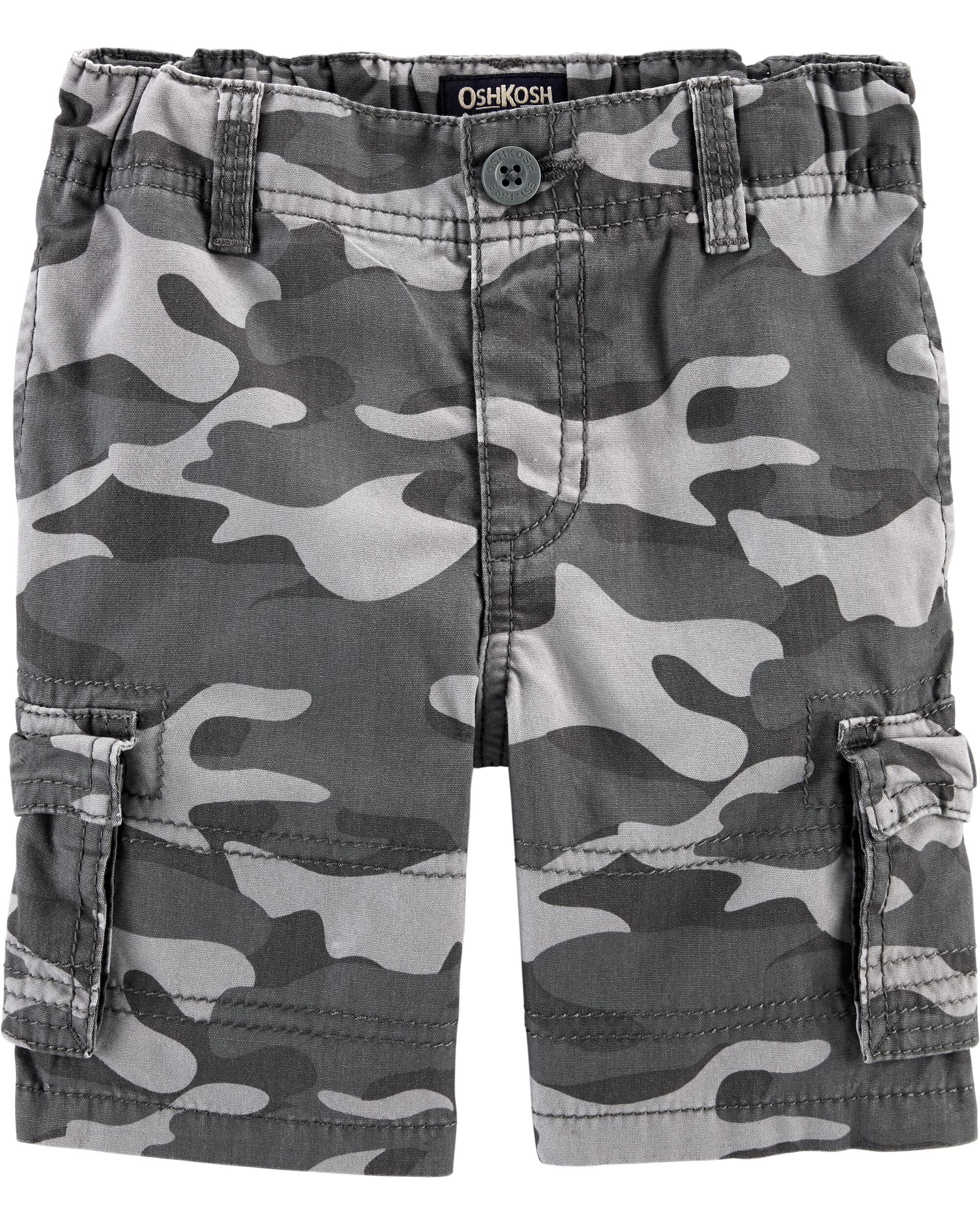 gray camo cargo shorts