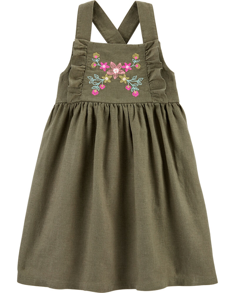 Embroidered Floral Linen Dress Carters Com