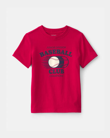 toddler boy 'baseball club' graphic tee - red