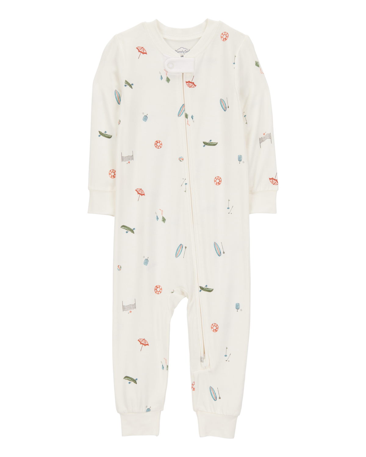 Lulu Bebe Alligator Print Girl's Footless Zip-Up PJs main image 1