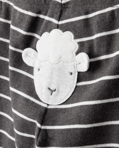 Product image 2 of Baby Boy 3-Piece Striped Sheep Print Long-Sleeve Bodysuits & Pant Set - White/Black
