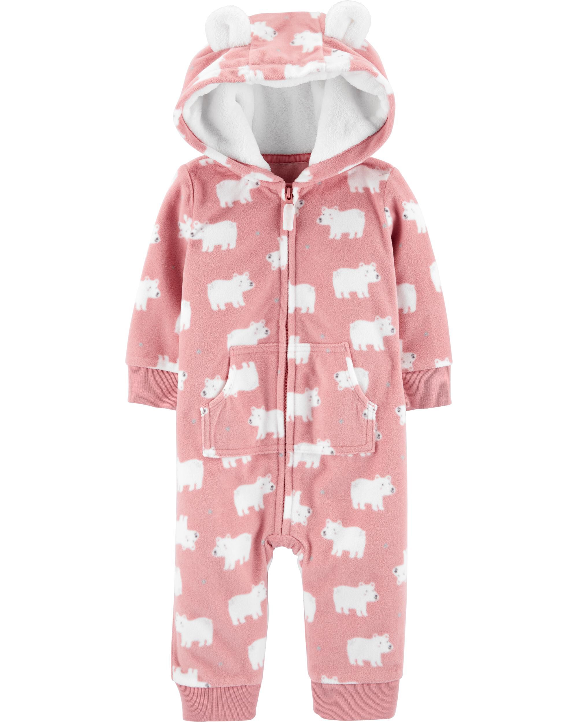 carter's bear fleece jumpsuit