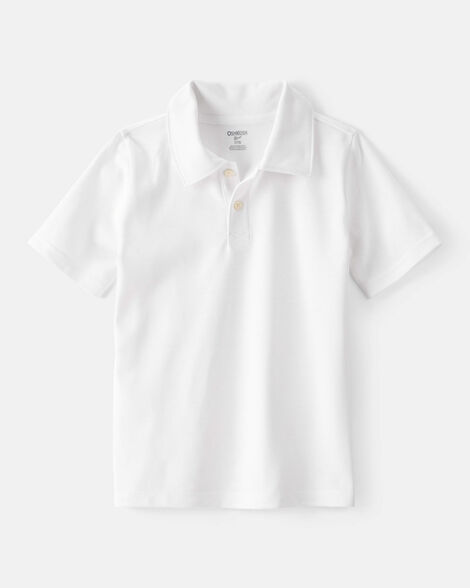 Boys Pique Uniform Polo Shirt - White