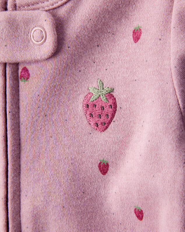 Product image 2 of Baby Girl Strawberry Print 100% Cotton Sleep & Play - Pink