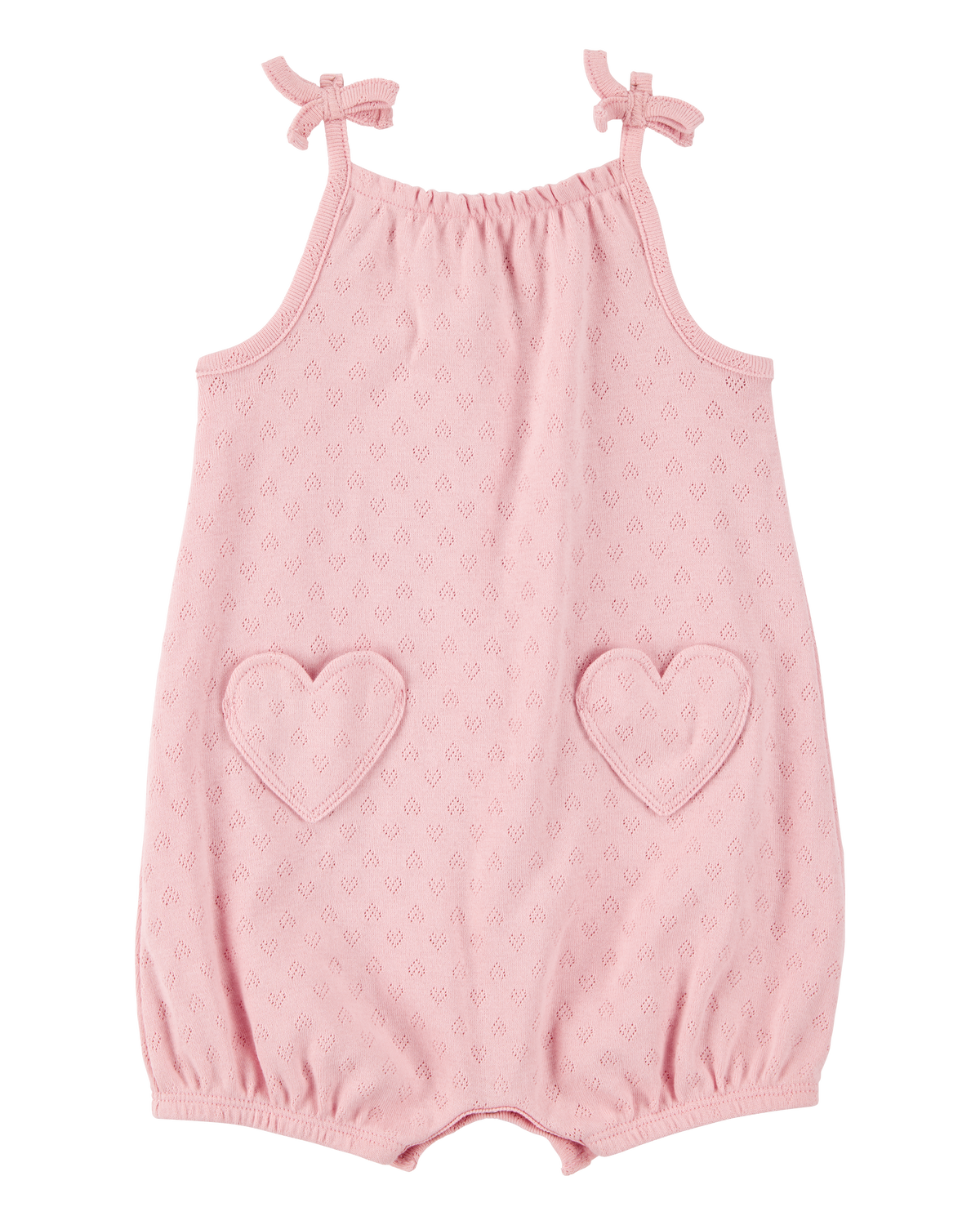 carter's Baby Heart Pockets Cotton Romper - Pink
