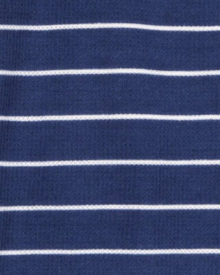 Product image 2 of Kid Striped Loose Fit Waffle Knit 2-Piece Pajamas - Navy