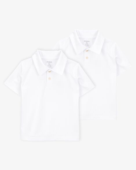 Product image 1 of Toddler 2-Pack Active Uniform Polo Shirts in Moisture Wicking BeCool™ Fabric - White