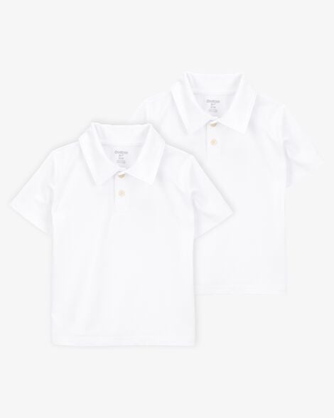 Product image 1 of Toddler 2-Pack Active Uniform Polo Shirts in Moisture Wicking BeCool™ Fabric - White