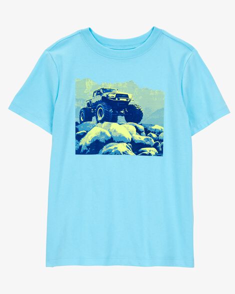Product image 1 of Kid Monster Truck Short-Sleeve Graphic Tee - Turquoise