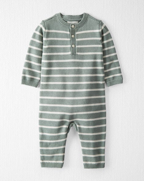  Product image 2 of Baby Organic Cotton Sweater Knit Jumpsuit in Stripes