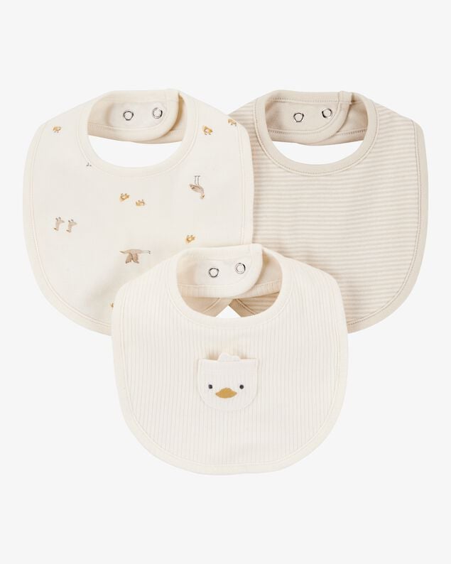 Carter's 3pc Baby Neutral Ivory Duck Bibs main image 1