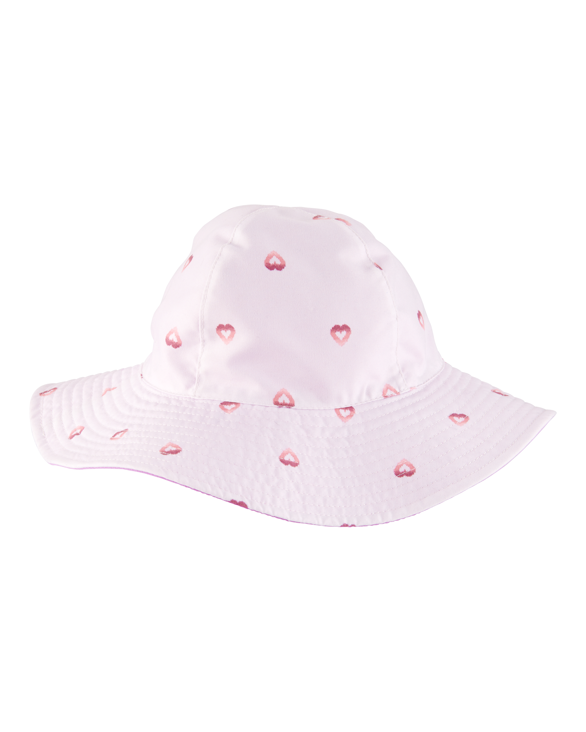 Toddler Girl Heart Print Reversible Swim Hat - Purple