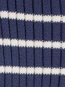Blue - Baby Striped Ribbed Sweater Knit Pants, Selected