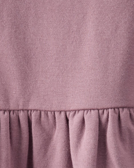  Product image 3 of Toddler Long-Sleeve Ruffle Dress Made with Organic Cotton in Desert Mauve