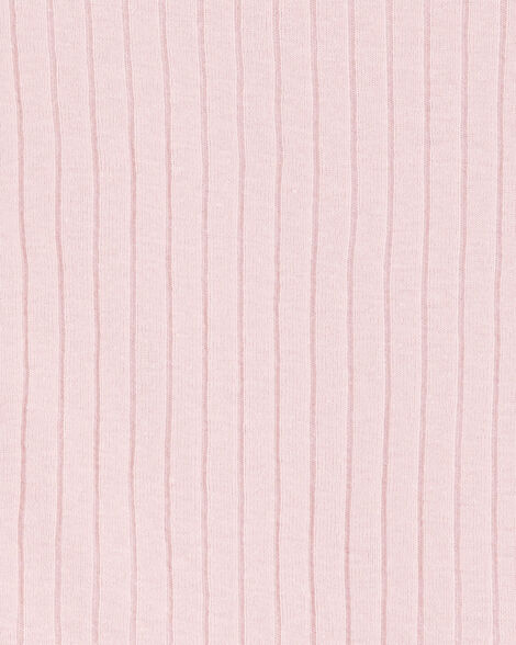 Toddler Solid Ribbed Cotton Blend 2-Piece Pajamas - Pink