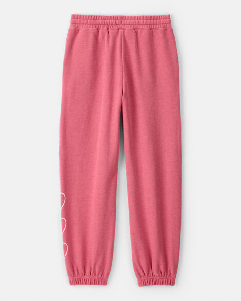 Product image 3 of Girls Heart French Terry Joggers - Pink