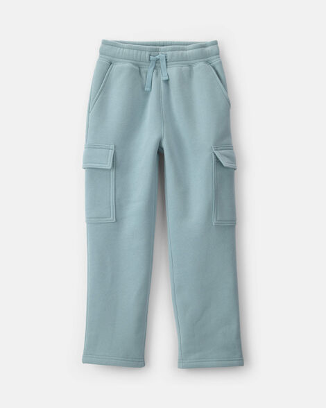 boys fleece cargo pants - blue