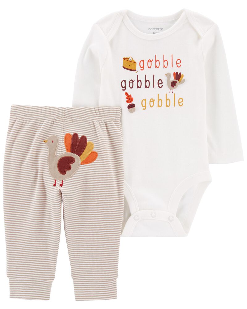 Multi Baby 2-Piece Thanksgiving Bodysuit Pant Set | Carters.com