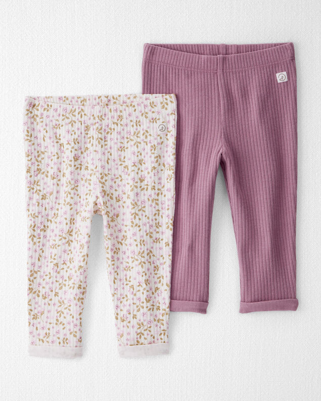 Product image 1 of Baby Girl 2-Pack Organic Cotton Rib Leggings