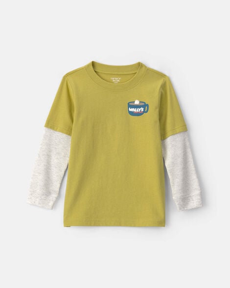 toddler boy walrus long-sleeve graphic tee - yellow