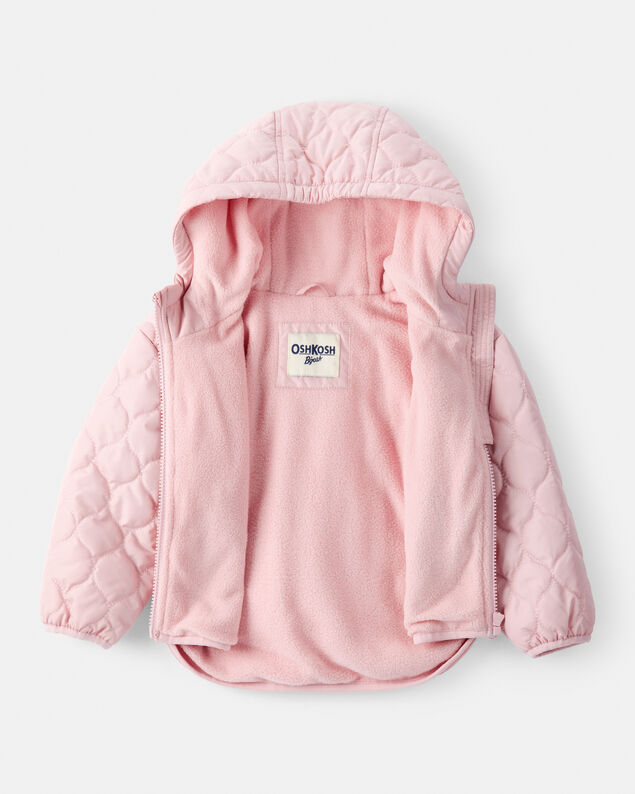 Product image 2 of Toddler Girl Long-Sleeve Midweight Quilted Jacket - Pink