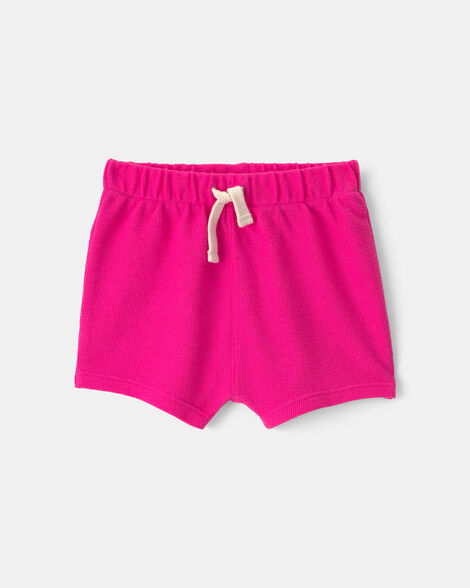 baby girl drawstring shorts - pink