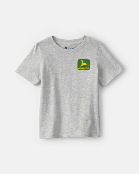 toddler boy john deere tractor graphic tee - grey