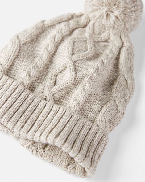 Product image 2 of Baby Organic Cotton Cable Knit Beanie in Toasted Wheat