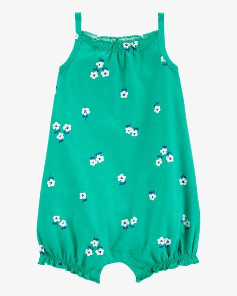 Product image 1 of Baby Girl Floral Cotton Romper - Green