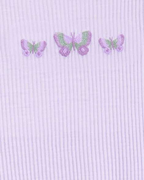 Product image 2 of Girls Butterfly Loose Fit 2-Piece Pajamas - Purple