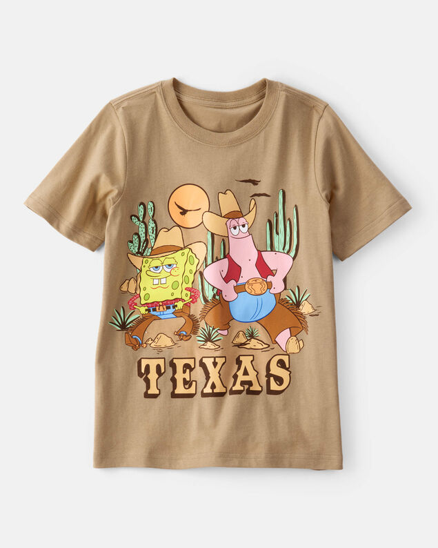 Product image 1 of Boys Spongebob Squarepants™ Texas Short-Sleeve Graphic Tee - Brown