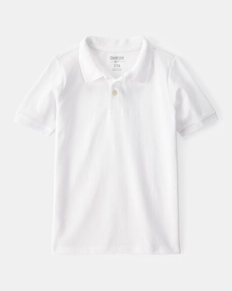 Boys Piqué Polo Shirt - White